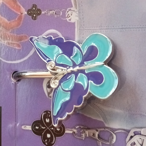 BLUE BUTTERFLY Alexx Finders Key Purse Keychain/Hook for bag, purse - Picture 2 of 3
